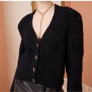 NWT Ulla Johnson Greta Cardigan in Raven (Black) Size Medium